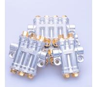 ZiStarlilife 1 Piece Volumetric Grease Oil Distributor Separator Valve for Centralized Lubrication System Zinc Alloy Brass Construction for Injection Molding Machine Tools Silver Yellow(7 position)