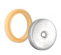 ZiStarlilife 1 Set 54mm Coffee Machine Group Head Shower Screen with Silicone Gasket for Breville BES450 BES500, 304 Stainless Steel Silver Yellow for Home for BARISTA
