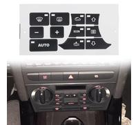ZiStarlilife 1 Set AC Climate Control Button Repair Sticker Black Vinyl Overlay for A3 8P Interior Switch Restoration Fix Faded Labels