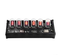 ZiStarlilife 1 Set IPS Nixie Tube Clock for EleksTube, 6-Digit Digital Display with RGB LED, DIY Picture Time Date, Aluminum Alloy Desktop Decor for Home Office, Black
