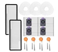 ZiStarlilife 1 Set Replacement Parts Kit For Narwal for FREO X10 Pro Yjcc027, Includes Hepa Filter Mop Cloths Side Brushes Dust Bags, Microfiber Nylon Cleaning