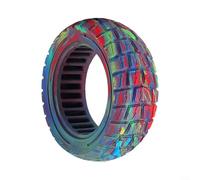 ZiStarlilife 1 x 90/65-65 Solid Tyre for Zero 11X for DUALTRON for KAABO Scooter, Deep Tread Off-Road Rubber Tire, Puncture Proof for Dirt for TRAIL Adventure, Black Red Line(Colorful)