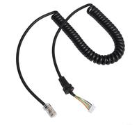 ZiStarlilife 1 x Coiled Microphone Cable for Yaesu MH-48 MH-36 MH-42 FT-8900R FT-7800, 6-Pin Spiral Cord Replacement for Ham Radio Mobile Station, Black ABS, 1575-5906 Inch
