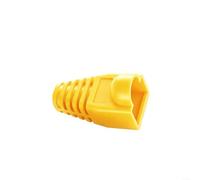 ZiStarlilife 100 Pack PVC Ethernet Cable Covers For RJ45 CAT5 CAT5E CAT6 CAT6E, Color Coded Network Connector Protectors With 60Mm Aperture For Home Office Server Rack Organization(Yellow)