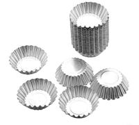 ZiStarlilife 100Pcs Aluminum Egg Tart Molds, Non-Stick Reusable Baking Cups For Cupcakes, Muffins, Pies, Cookies, Even Heating For Home Dessert Making