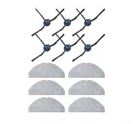 ZiStarlilife 12 Pack Robot Vacuum Cleaner Side Brushes and Mop Cloths for Eufy G50 for HYBRID, L60 for HYBRID, L60 for HYBRID SE, High-Absorption Cleaning Pads and Edge Sweeping Tools for Pet Hair
