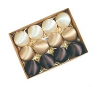 ZiStarlilife 12 Pcs 6CM Satin Christmas Ball Ornaments, Shiny Silk Xmas Tree Hanging Decorations for Holiday Party Wedding Home Garden Indoor Outdoor Festive Ambiance(3 Color B)