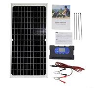 ZiStarlilife 17W Monocrystalline Solar Panel with Controller, 5V/12V/18V Output for Battery Charging, Weather-Resistant for Design for Camping, RV, Boat and Off-Grid Power Systems(40A)