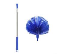 ZiStarlilife 2 Pack Extendable Ceiling Duster with Telescopic Stainless Steel Handle and Microfiber Head for Cobweb and Spider Web Removal, Lightweight Collapsible Cleaning Tool for Home(Blue)