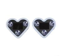ZiStarlilife 2 Pack Solar-Powered Heart LED Ambient Lights, IP65 Waterproof Car Decor with Switchable Modes, Pink Blue Red ABS Outdoor Garden Party Decoration (2pcs)(light blue)