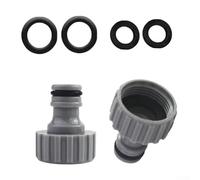 ZiStarlilife 2PCS 3/4 Inch Garden Hose Connection Adapter With Female Thread Tap Connector For Irrigation System And Outdoor Watering, Plastic Grey Fittings Compatible With Standard UK Faucets