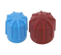 ZiStarlilife 2Pcs Car A/C Valve Cap Set For R134A Systems, Blue Low And Brown High Pressure Covers, Abs Plastic M8 M9 M10 Fittings For Auto Repair Maintenance