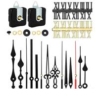 ZiStarlilife 2Pcs DIY Quartz Clock Mechanism Kit With 56 Pairs Of Hands, Battery Operated Wall Clock Movement Parts For Repair And Custom Design Projects(A)