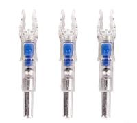 ZiStarlilife 3 Pack Luminous Arrow Nocks for 62mm Shafts, Auto-Light LED Tail in Red/Green/Blue, PE Material Night Hunting Gear for Outdoor Archers(Blue)