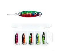 ZiStarlilife 3D Luminous S-Shape Metal Fishing Lures, 5PCS Curved Spoons With Realistic Scale Patterns For Freshwater And Saltwater Night Fishing