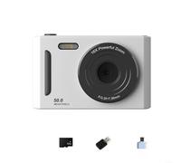 ZiStarlilife 4K Digital Camera 64MP 8X Zoom Portable CCD for CAMCORDER with Webcam Mode for Live Streaming Video Recording Entry Level for Students Teens Travel White(White 32G)