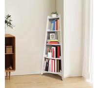 ZiStarlilife 5-Tier Corner Shelf Ladder 106X30cm For Living Room, Study, Kitchen, Bedroom, For Plants, CDs, Decorations, Industrial Rustic Design, Space-Saving Right Angle Display Stand(1PC)