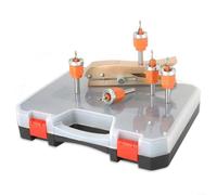 ZiStarlilife 5Pcs Drill Bit Set with Edge Banding Punch Plier Countersink Screw Extractor for Woodworking Drilling Tasks Alloy Construction Orange Silver