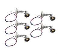 ZiStarlilife 5Pcs Warm LEDs, Model Railway Lamp Spotlight Flood Lights, 1:75~87 OO Scale Or HO Scale, Coppery Column Model Lampposts, for Railway & Building Layout(warm white)