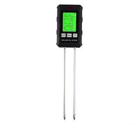 ZiStarlilife 6-in-1 Soil Tester with Backlit LCD for Temperature, pH, Moisture, Nutrients, Sunlight and Fertility Monitoring, Plastic, Black, for Garden Plant Care