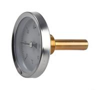 Zistarlilife 63Mm Pipe Thermometer 0-120°C, With Brass Pocket For Hot Water Heating Oil Tanks Horizontal Mount For DIAL Temp Gauge
