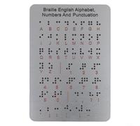 ZiStarlilife Braille Alphabet Board With Raised Dots, Numbers & Punctuation, Aluminum Tactile Learning For Beginners, Classroom Teaching And Self-Study