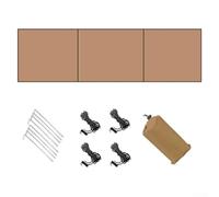 ZiStarlilife Camping Windbreak 210D Oxford Cloth Flame Retardant Outdoor Windscreen with Support Rods and Pegs for Beach Hiking Picnic BBQ Privacy Shield, Green(Type C Khaki)