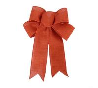 ZiStarlilife Christmas Tree Bows Ribbon Bowknot Ornaments, 5 Colours Cloth Rosette Decorations For Holiday Party, Wrapping And Home Seasonal Décor, Red Stripes Elk Khaki(Maple Leaf Red)