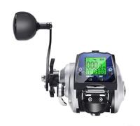 ZiStarlilife Digital Baitcasting Fishing Reel with Real-Time Temperature and Time Display Line Depth Memory 63 to 1 Gear Ratio Selection Backlit Screen for Night Boat Lake Fishing(Left Hand)