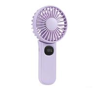 ZiStarlilife Digital Display 5-Speed Folding Neck Hanging Fan Portable Handheld Mini Electric Fan With LED Light Strong Wind Type-C Charging For Home Office Travel(Purple)