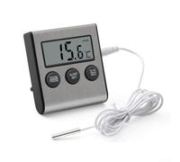 ZiStarlilife Digital Thermometer LCD Alarm with Max Min Records for Refrigerator Indoor Temperature Monitor with Magnet Stand Wire Sensor Stainless Steel Probe