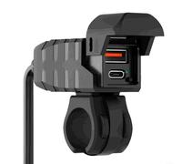 ZiStarlilife Dual USB Motorcycle Charger, Waterproof Fast Charging With LED Voltmeter, Handlebar & Mirror Mount For Car for ATV SUV Boat, Real-Time Battery Monitor For Long Rides