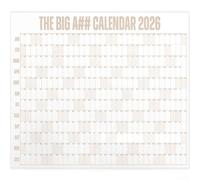 ZiStarlilife Extra Large 2026 Dry-Erase Wall Calendar 4Ft X 3Ft With Colour-Coded Labels And Marker For Annual Planning And Goal Tracking In Home Office Or Classroom, Multicoloured Paper(Khaki)