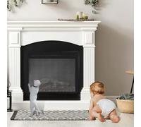 ZiStarlilife Fireplace Mesh Cover Baby Proof Safety Screen With Superior Adhesion PVC Black Densified Design To Protect Children And Pets From Ash And Charcoal(29 * 40in)