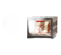 ZiStarlilife Foldable Clear Shoe Organizer Box No Assembly Required - Plastic Container for Sneakers Boots Heels - Space Saving Design 34.8x25.8x19.8cm(One)