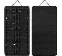 ZiStarlilife Hanging Sunglasses Organizer, 16 Compartments Foldable Felt Glasses Holder Wall Mount For Home Storage, Space-Saving Display Rack To Reduce Clutter In Living(black)