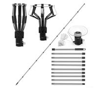 ZiStarlilife High Ceiling Light Bulb Changer With 3 Interchangeable Heads Adjustable Stainless Steel Pole Reaches Up To 360Cm For LED Recessed and Flood Lights(10-section rod)