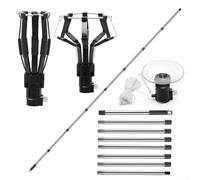 ZiStarlilife High Ceiling Light Bulb Changer With 3 Interchangeable Heads Adjustable Stainless Steel Pole Reaches Up To 360Cm For LED Recessed and Flood Lights(8-section rod)