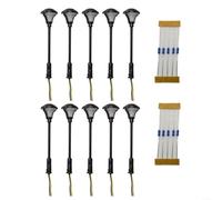 ZiStarlilife HO Scale Model Railway LED Lamps Set with Resistors for 12-14V DC, Warm White Light, Adjustable Height Metal Lanterns for Model Train Layouts and Miniature Scenes,