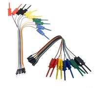 ZiStarlilife Logic Analyzer Test Hook Clip, 20-Pack Male & Female Grabbers With 20Cm Cords, Pure Copper Spring Clips For SOIC IC Pins Breadboard Circuit Testing And Multimeter