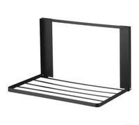 ZiStarlilife Magnetic Fridge Organizer with Foldable Design - Heavy Duty Side Shelf for Spices Towels Utensils - Multi Purpose Storage Rack for Washing Machine Oven - Black 26.5x42.5cm