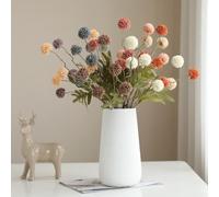 ZiStarlilife Mixed Orange Floral Arrangement 8 Pcs Faux Mums Stems, Bendable Artificial Silk Flowers For Fall Decor, Mixed Orange Floral Arrangement For Dining Table Centerpiece And Home Entryway