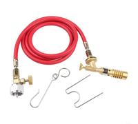 ZiStarlilife Propane Torch with Brass Burner and Stepless Flame Adjustment, for MAPP MAP Pro Gas Cylinders, 5FT Explosion-Proof Hose for Plumbing Soldering, Brazing, Welding,