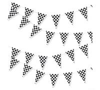 ZiStarlilife Racing Checkered Flag Banner 30 Flags Black White Cloth Decoration For Racing Party Car Show Garden Street Events Celebrations 14 x 21 cm