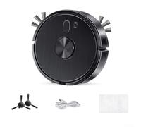 ZiStarlilife Robot Vacuum Cleaner Self Emptying Smart Mapping LiDAR Navigation for Pet Hair Carpet Detection Auto Mop Wash UK(black)