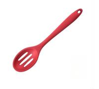 ZiStarlilife Silicone Slotted Spoon, 6Cm Wide Head With Non-Slip Handle, Red Black Pattern Design Kitchen Utensil For Draining Pasta And Vegetables(Red)