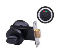 ZiStarlilife Stainless Steel Indicator Door Lock With Red/Green Occupancy Sign, Keyless Privacy Latch For Shower Rooms, Public Restrooms, Changing Rooms, Black