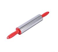 ZiStarlilife Stainless Steel Smooth Rolling Pin and Ice Crusher Rod with Non-Stick for SURFACE for Pastry Dough and Dumpling Wrappers, 385 cm, Green/Blue/Red, for IDEAL for Home Baking(Red)