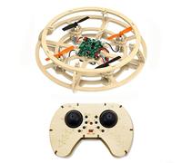 ZiStarlilife Wooden Model Kit, DIY RC Quadcopter With Intelligent Hover & 3-Speed Control, 3D Stereo Flight, LED Lights, One-Key Takeoff/Landing, Educational STEM Toy