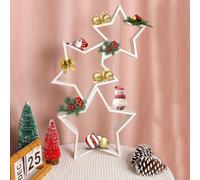 ZiStarlilife Wooden Star Ornaments Set In White Natural Finish, Festive Five-Pointed Decorative Stars For Christmas And Other Holiday Home Decoration